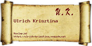 Ulrich Krisztina névjegykártya